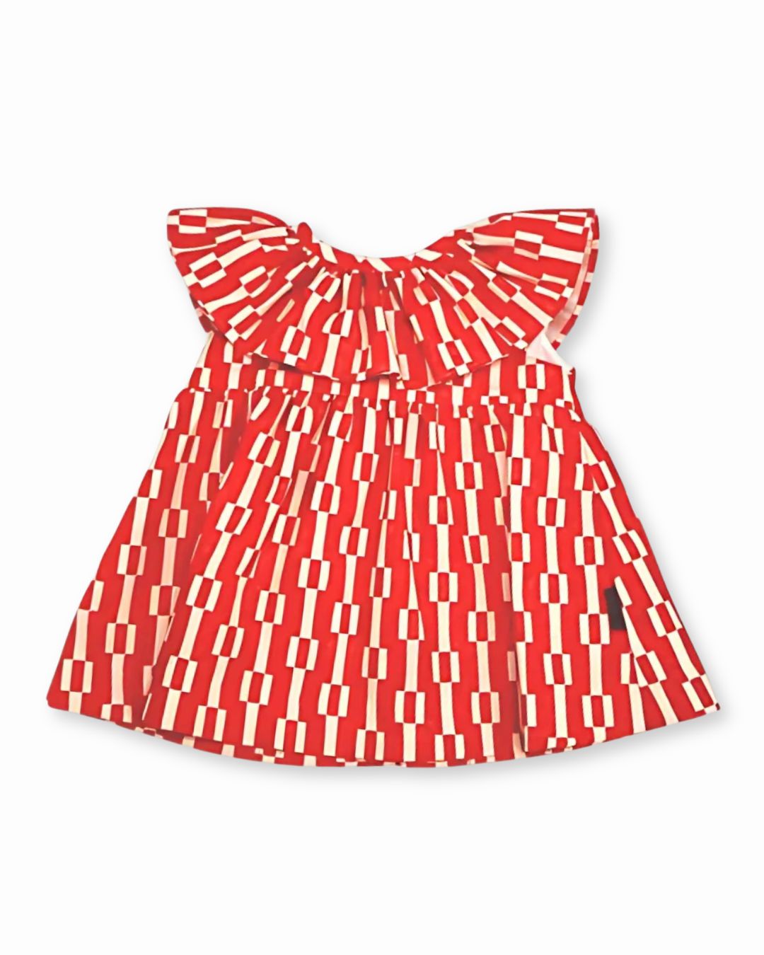 Vestido geométrico rojo bebé niña
