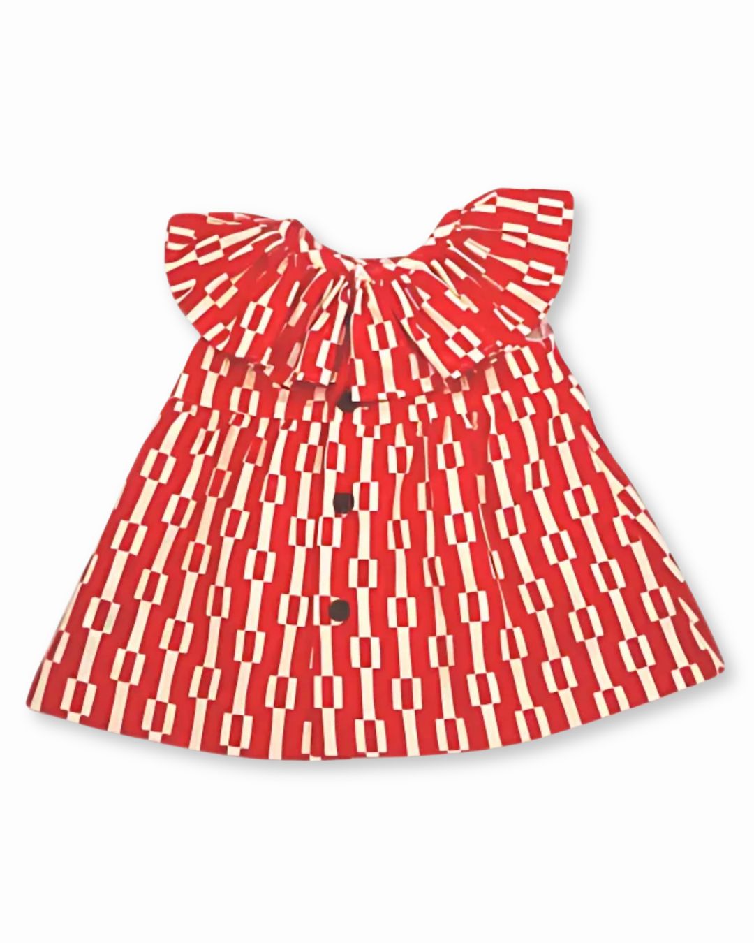 Vestido geométrico rojo bebé niña