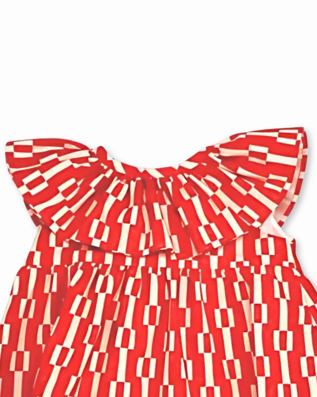 Vestido geométrico rojo bebé niña