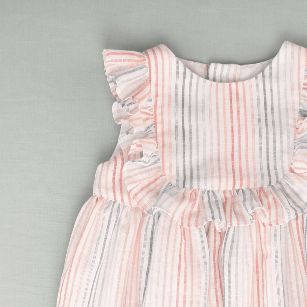 Vestido de rayas multicolor niña