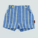 Bermudas rayas amarillo y azul niño