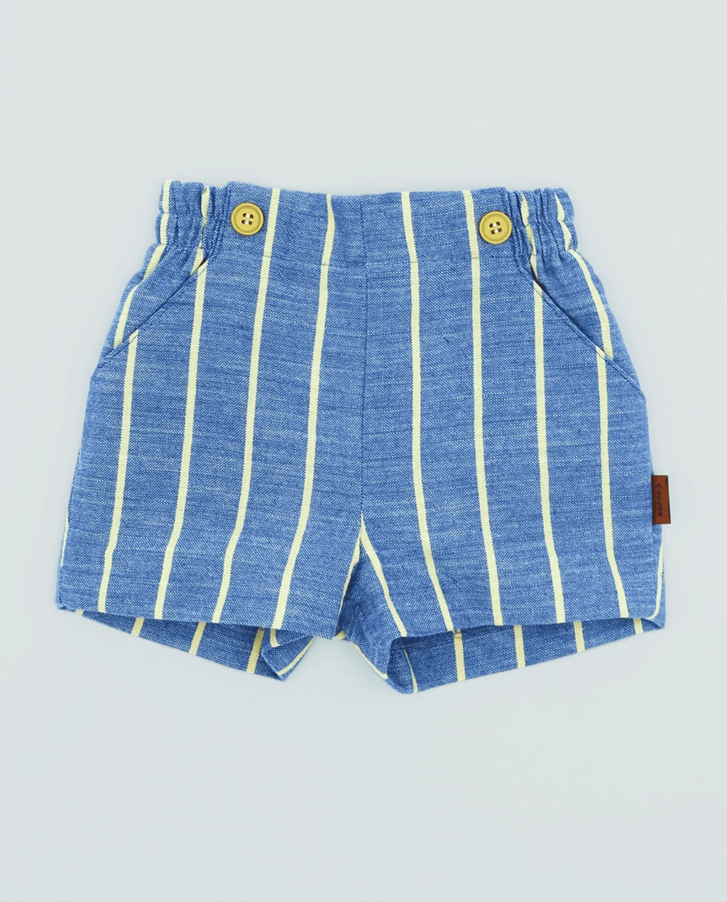 Bermudas rayas amarillo y azul niño