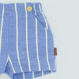 Bermudas rayas amarillo y azul niño