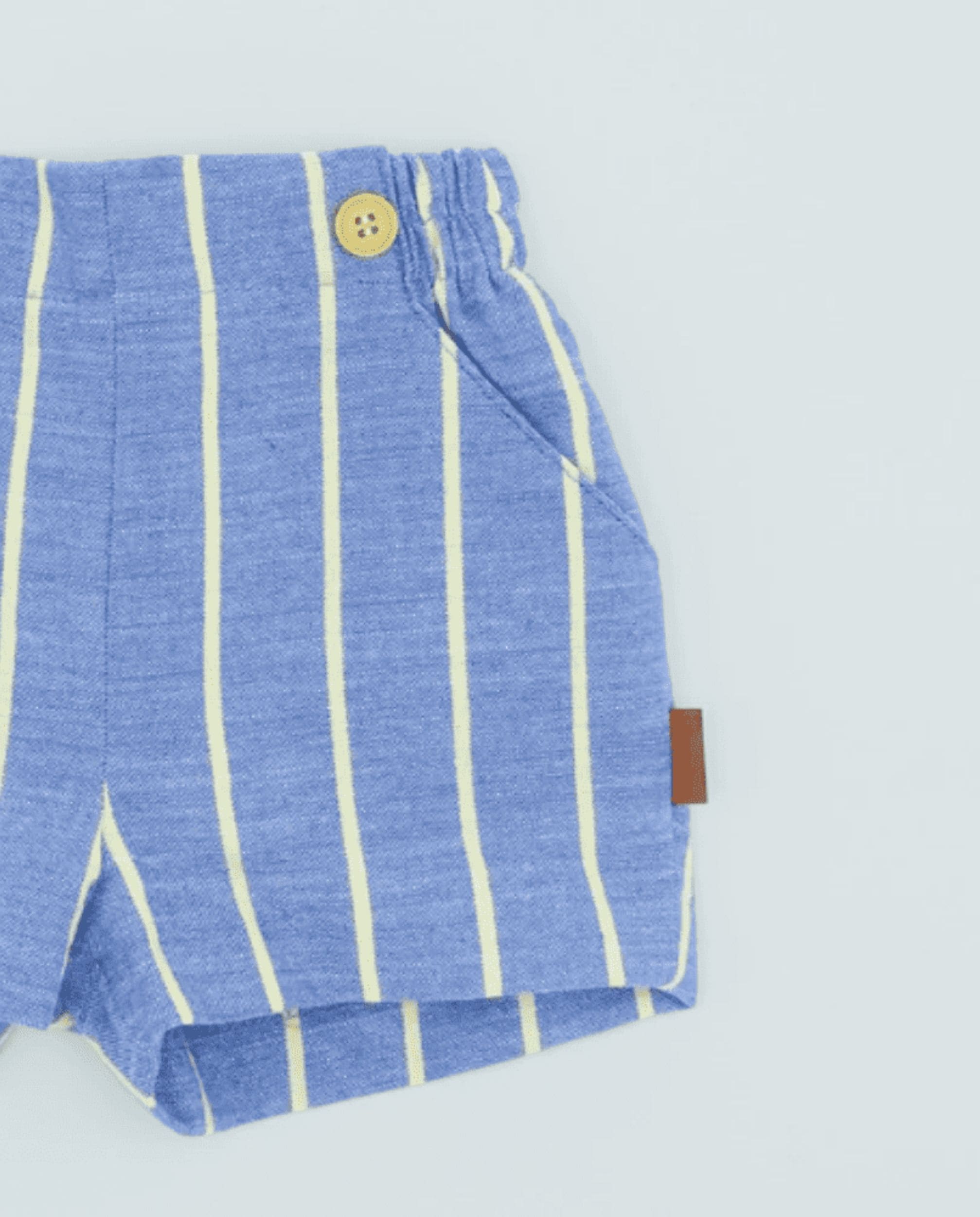 Bermudas rayas amarillo y azul niño