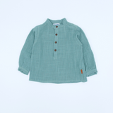 Camisa niño cuello mao verde