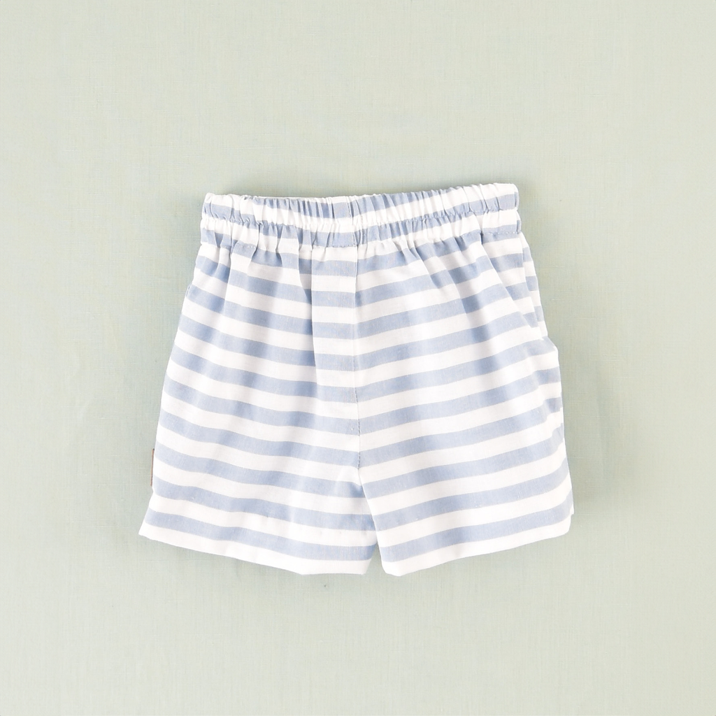 Pantalón corto rayas marino niño