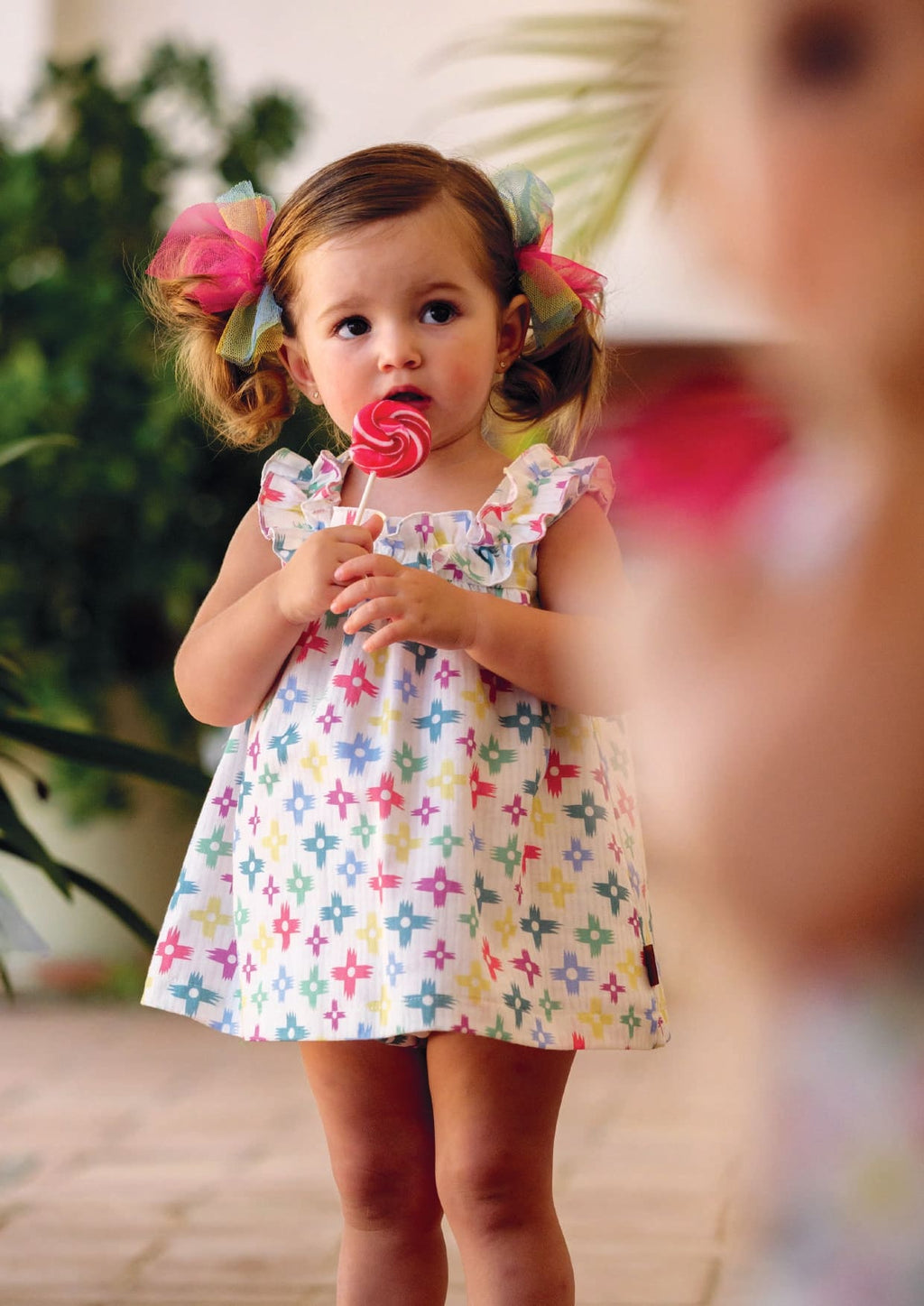 Vestido cruces multicolor bebé niña