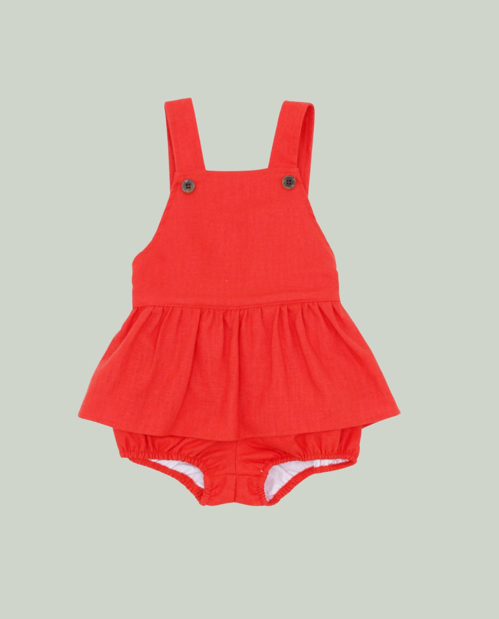 Braguita peto lino coral bebé niña