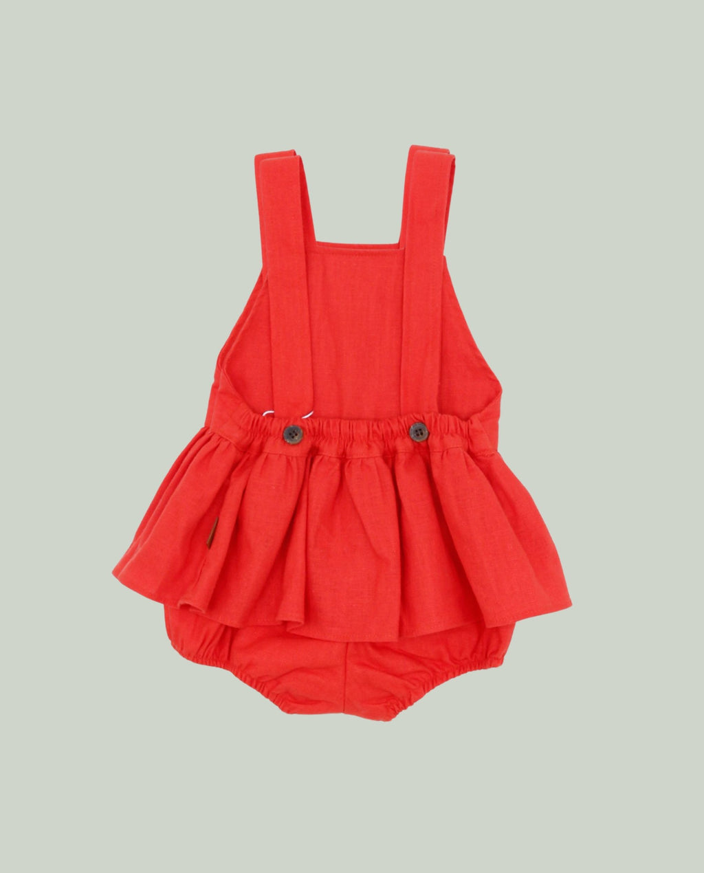 Braguita peto lino coral bebé niña