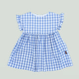 Vestido cuadros vichy celeste niña