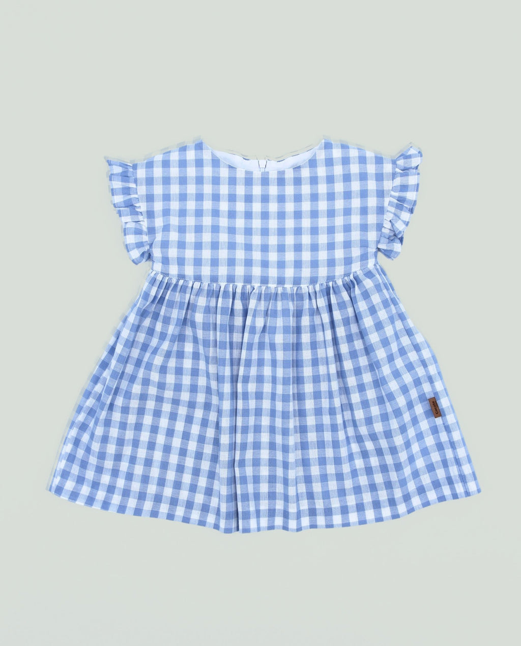 Vestido cuadros vichy celeste niña