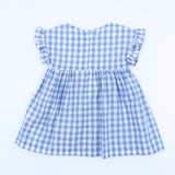 Vestido cuadros celeste niña