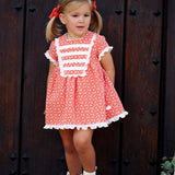 Conjunto vestido y braguita niña salmón