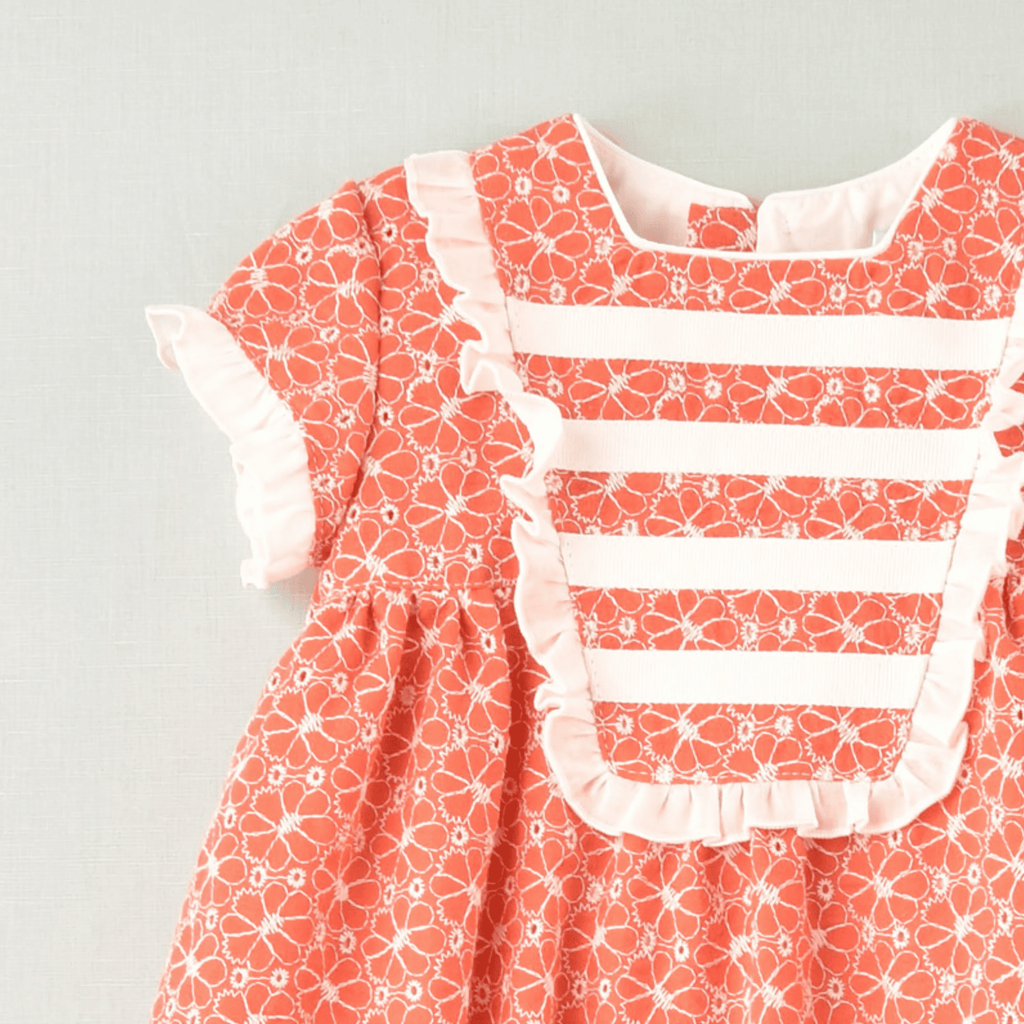 Conjunto vestido y braguita niña salmón