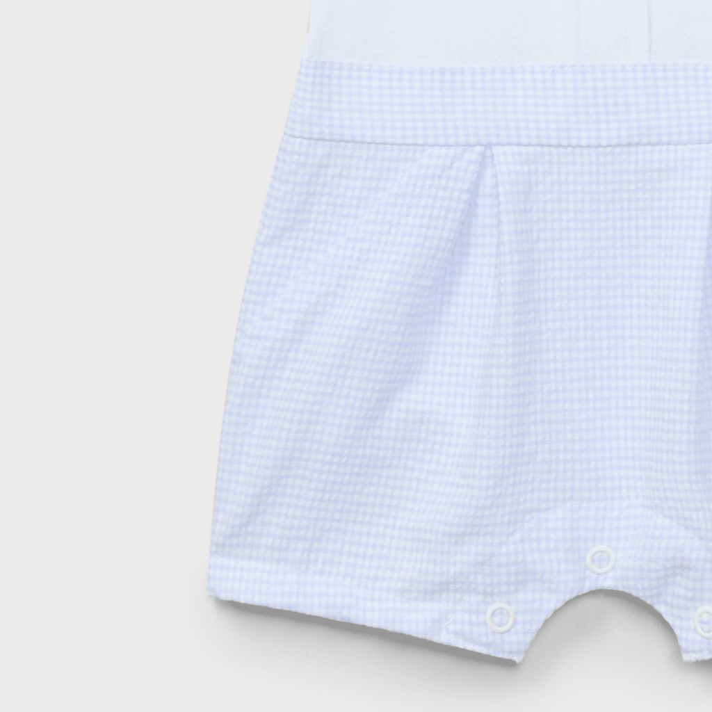 Pelele corto bicolor azul recien nacido | Dr. Kid by Charanga