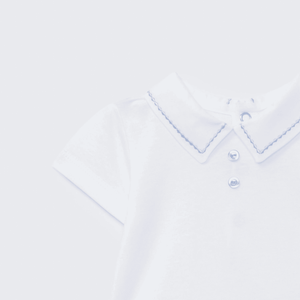 Body punto blanco con detalle celeste recién nacido | Dr. Kid by Charanga