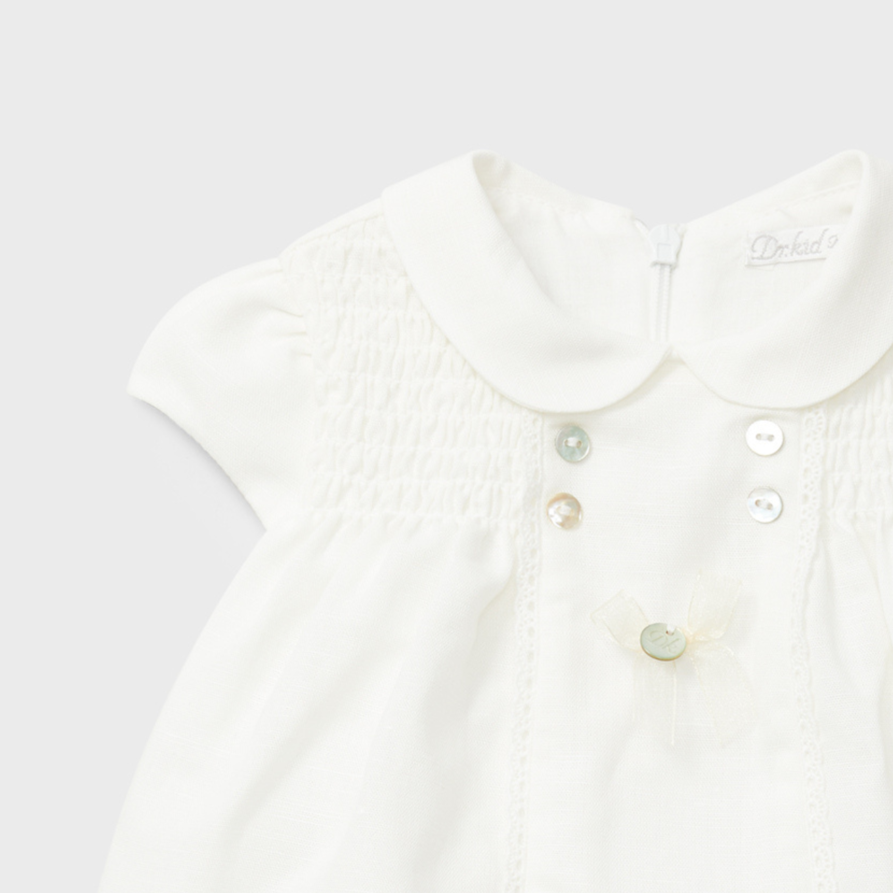 Vestido lino crudo recién nacida | Dr. Kid by Charanga