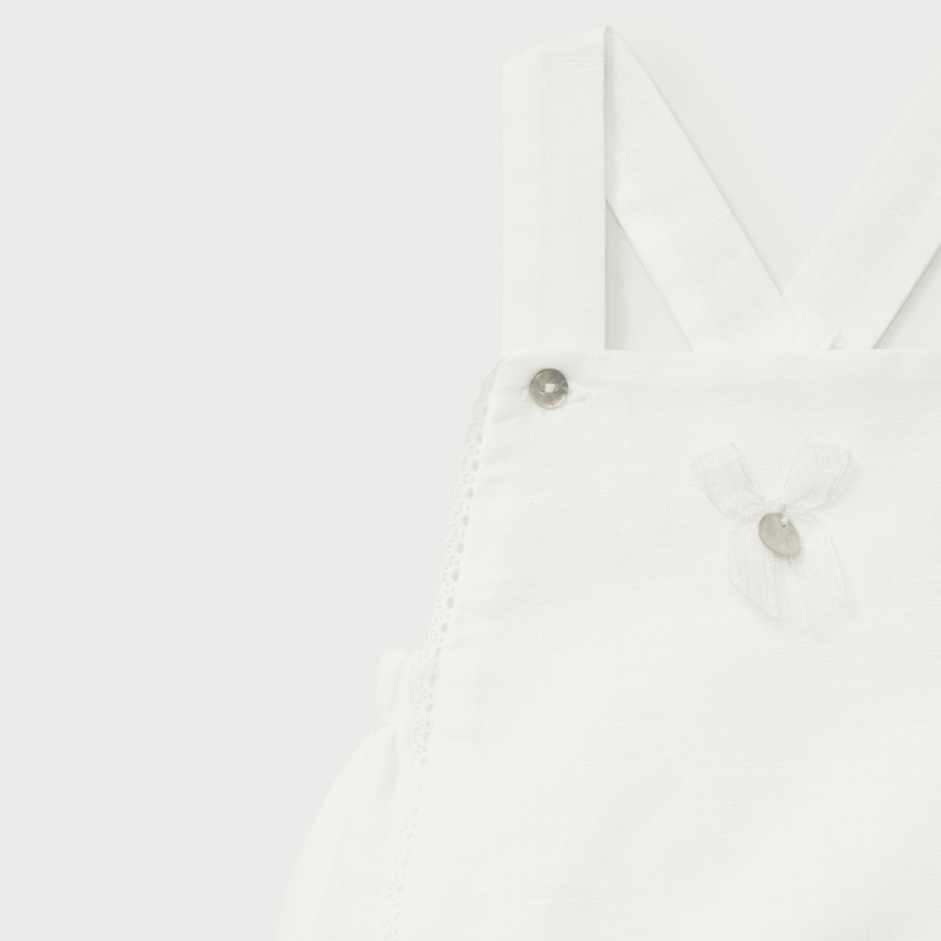 Ranita con tirantes corto lino blanca recién nacido | Dr. Kid by Charanga