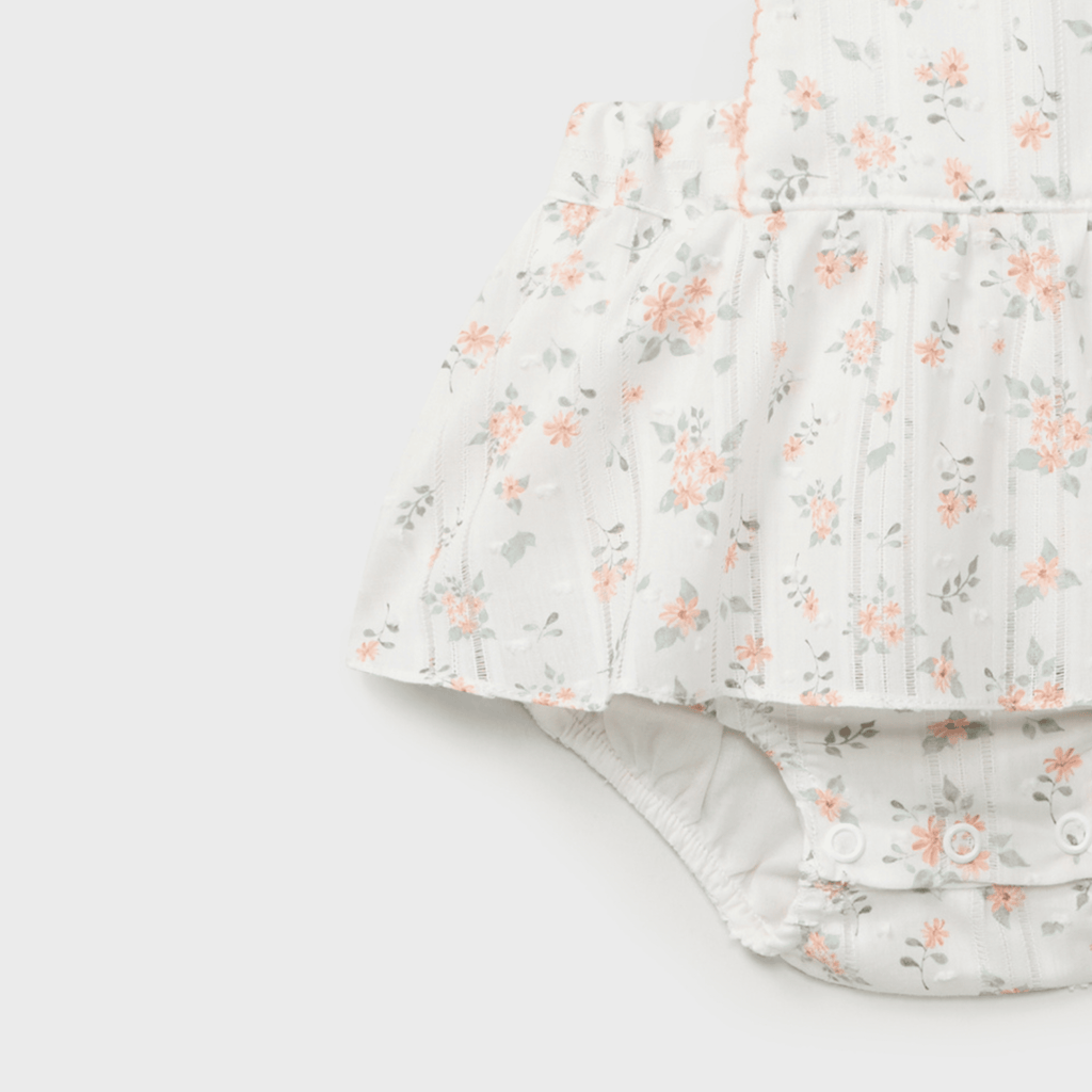 Peto floral con volante recién nacida | Dr. Kid by Charanga