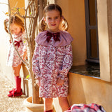 Vestido niña manga larga estampado flores burdeo | Cocote x Charanga