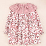 Vestido niña manga larga estampado flores burdeo | Cocote x Charanga