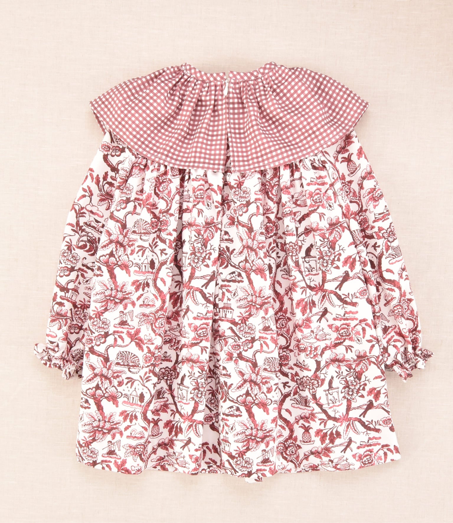 Vestido niña manga larga estampado flores burdeo | Cocote x Charanga