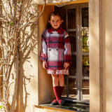 Abrigo niña de cuadros burdeos | Cocote x Charanga