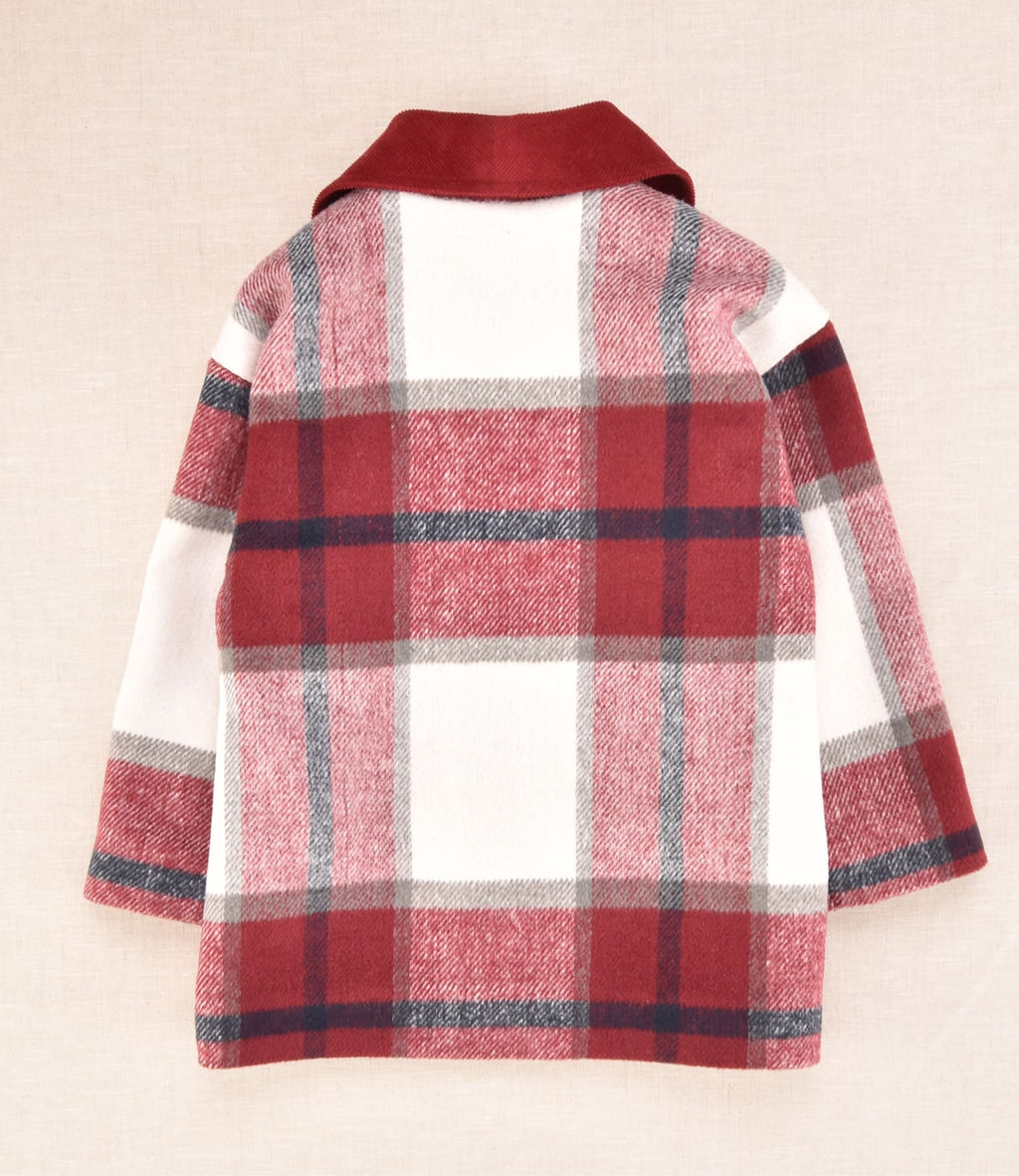 Abrigo niña de cuadros burdeos | Cocote x Charanga
