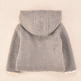 Chaqueta de bebé borreguito gris con capucha | Cocote x Charanga