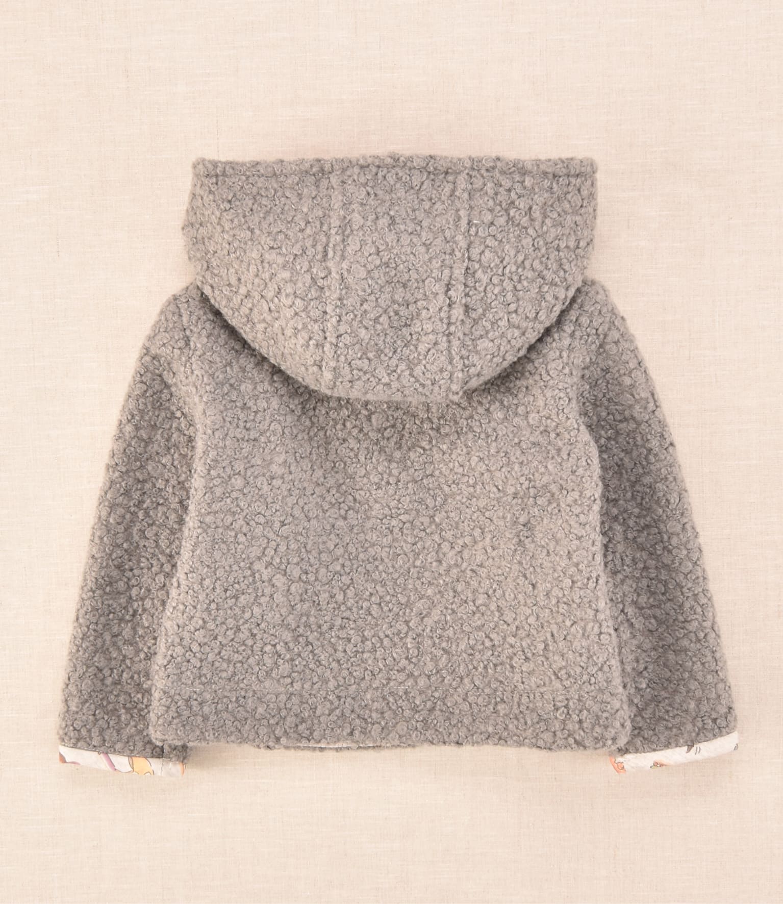 Chaqueta de bebé borreguito gris con capucha | Cocote x Charanga