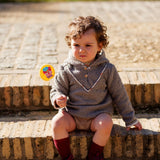 Chaqueta de bebé borreguito gris con capucha | Cocote x Charanga