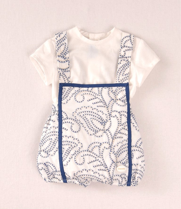 Conjunto bebé con ranita cachemir azul | Cocote by Charanga