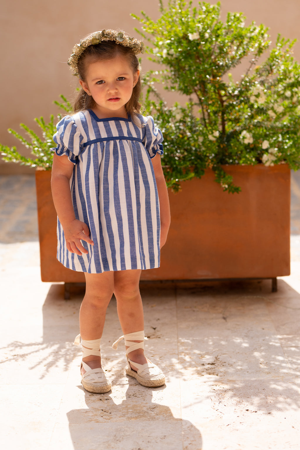 Conjunto bebé vestido y braguita rayas azul | Cocote by Charanga