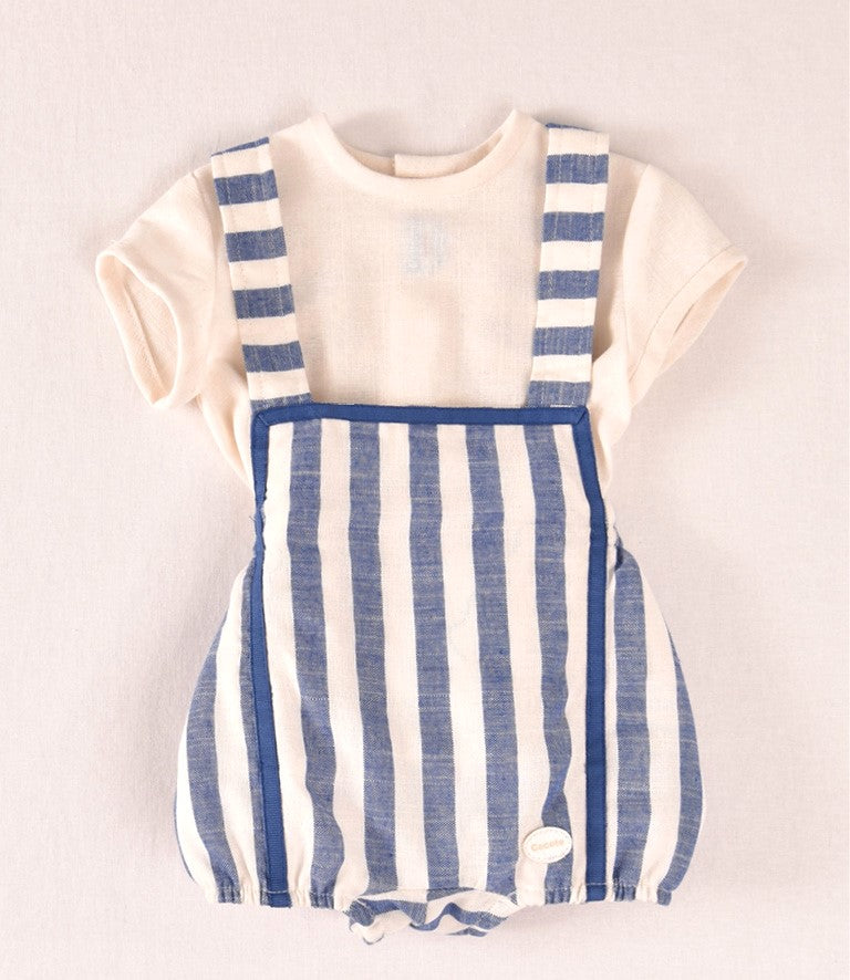 Conjunto bebé con ranita rayas azul | Cocote by Charanga