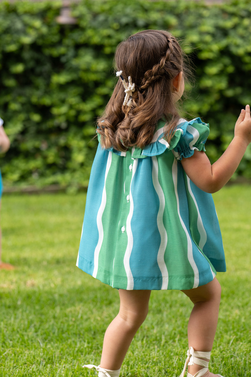 Conjunto bebé vestido y braguita ondas verde azul | Cocote by Charanga