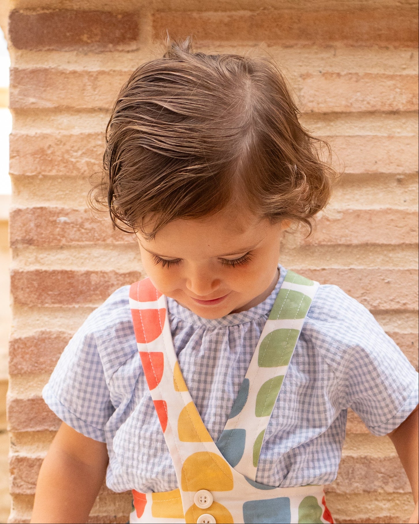 Camisa bebé niño vichy celeste manga corta | Cocote by Charanga