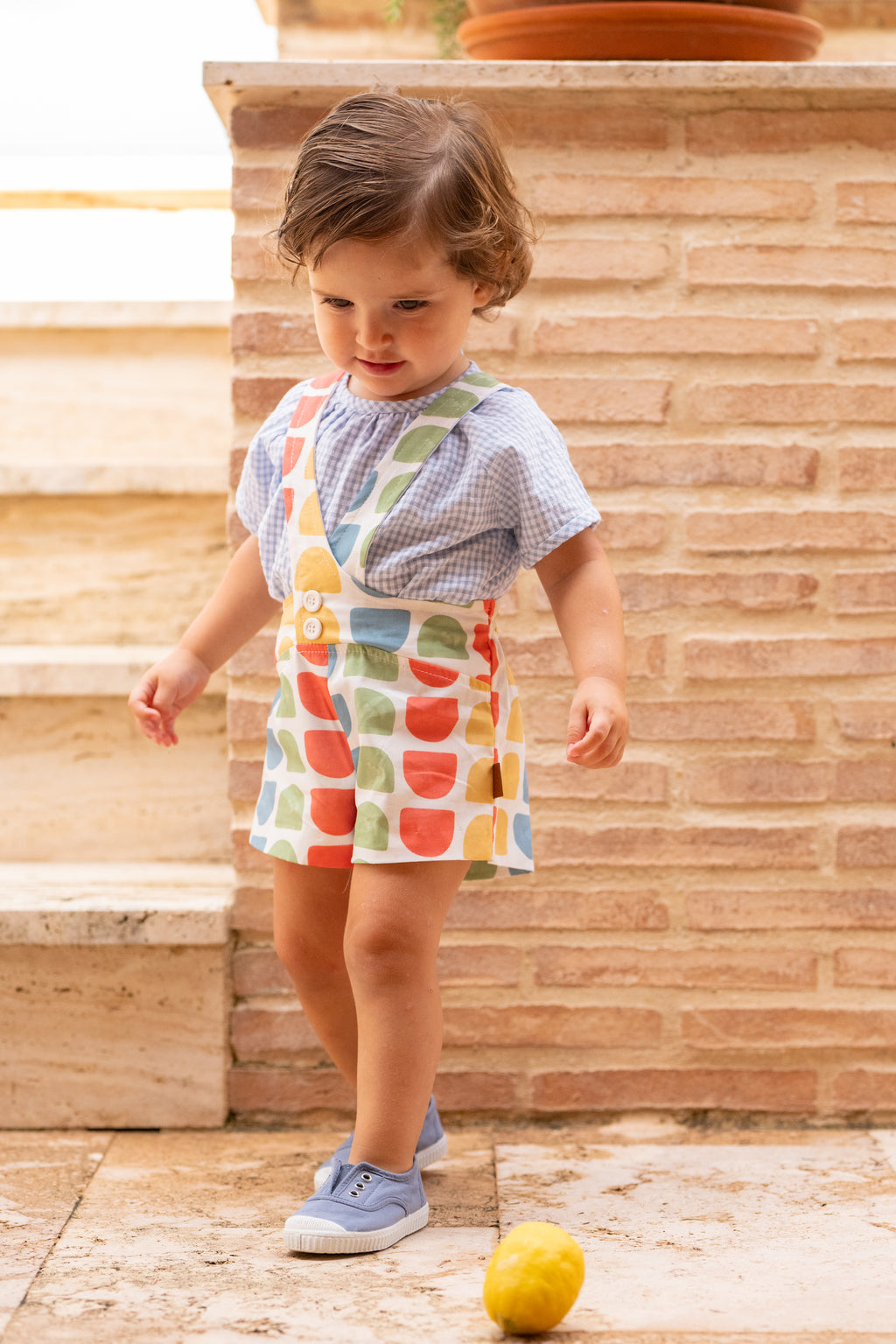 Camisa bebé niño vichy celeste manga corta | Cocote by Charanga