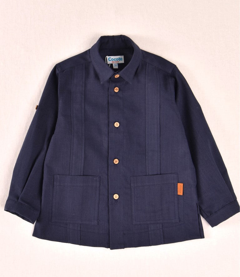 Camisa niño marino con bolsillos | Cocote by Charanga