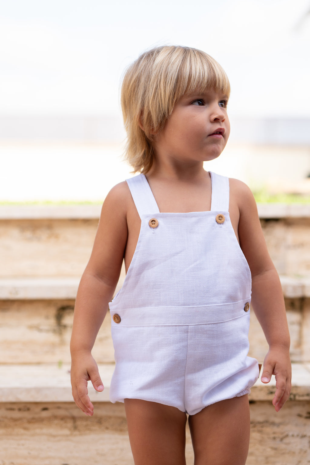 Ranita bebé blanca de lino | Cocote by Charanga