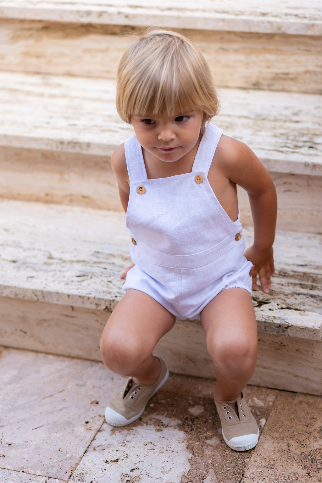 Ranita bebé blanca de lino | Cocote by Charanga