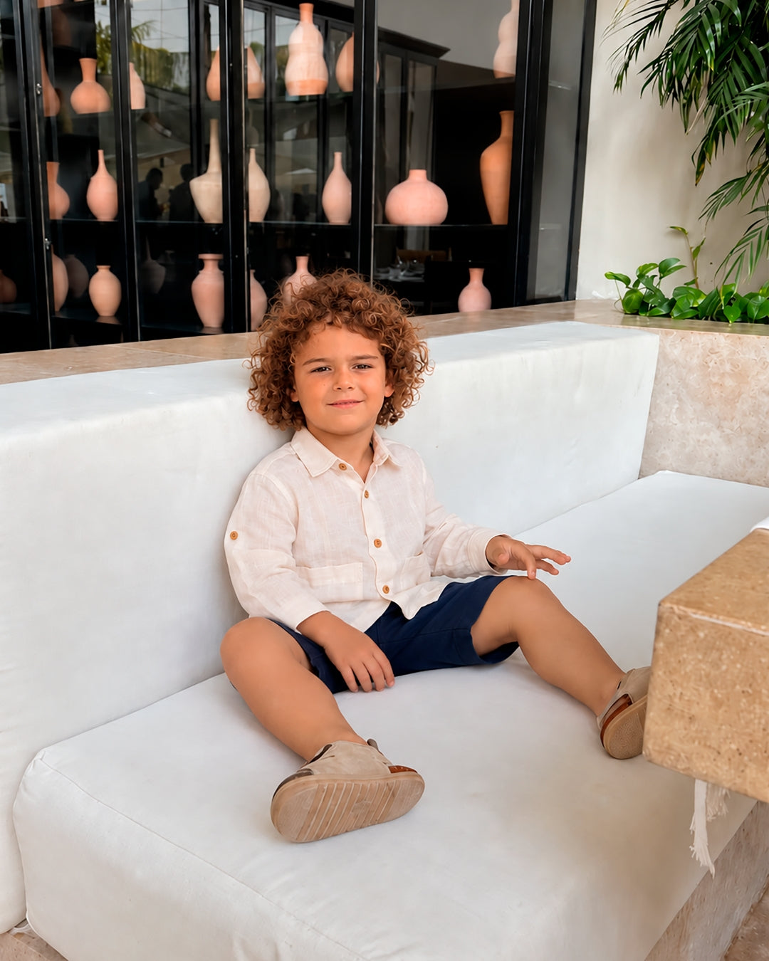 Camisa niño blanca con bolsillos | Cocote by Charanga