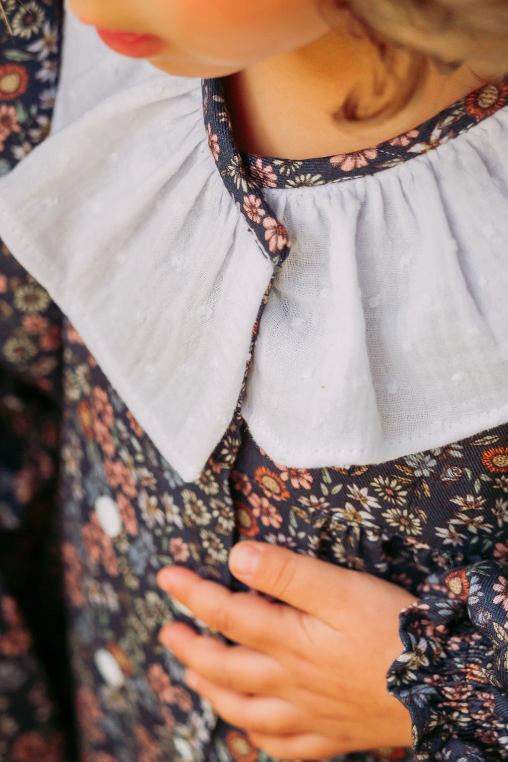 Conjunto vestido y braguita de bebé flores color azul Cocote & Charanga