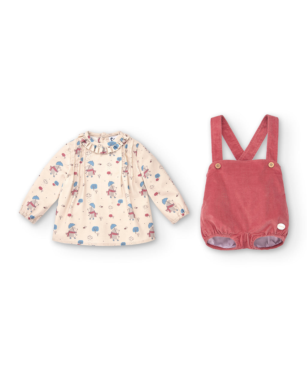 Conjunto de bebé niño naranja rojizo Cocote & Charanga