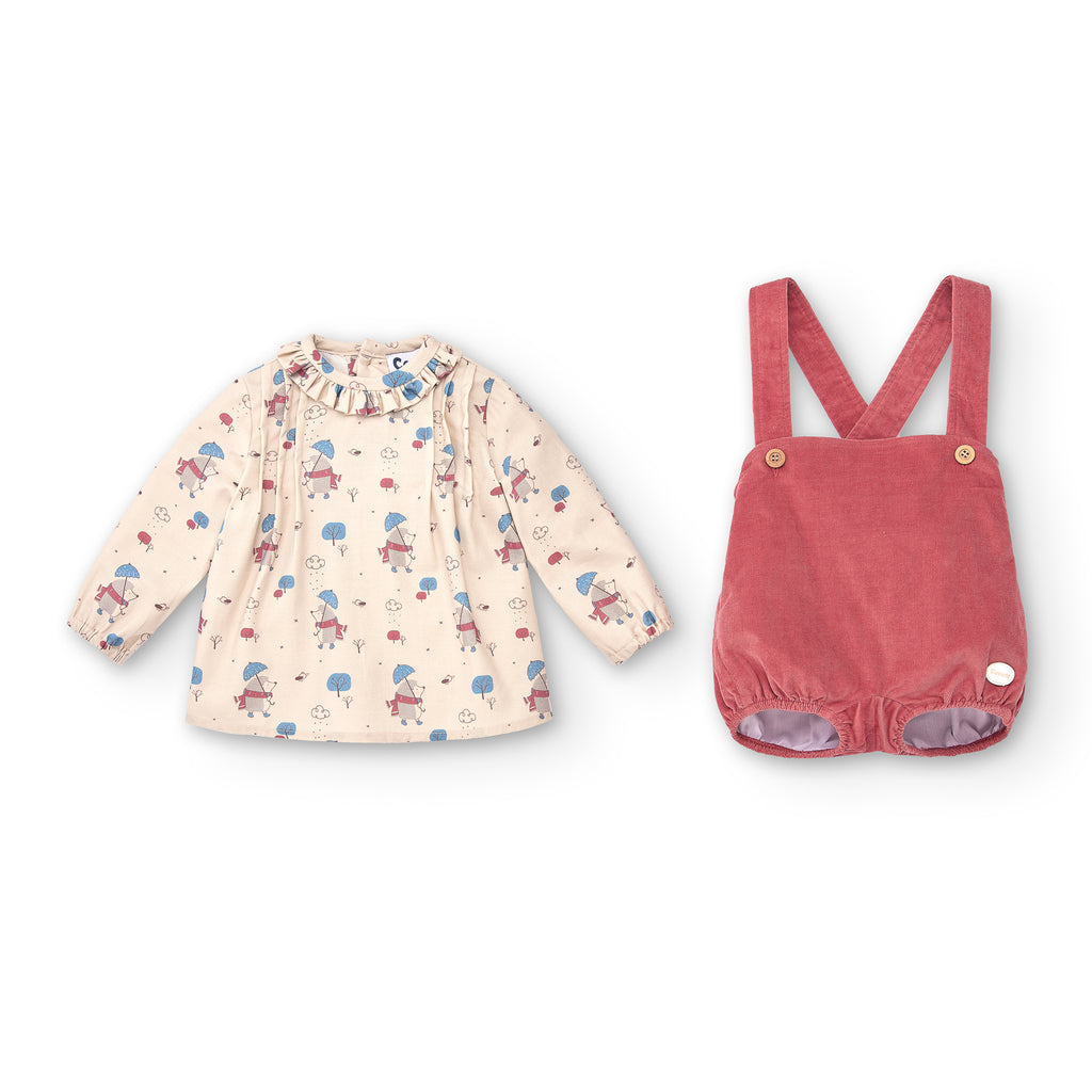 Conjunto de bebé niño naranja rojizo Cocote & Charanga