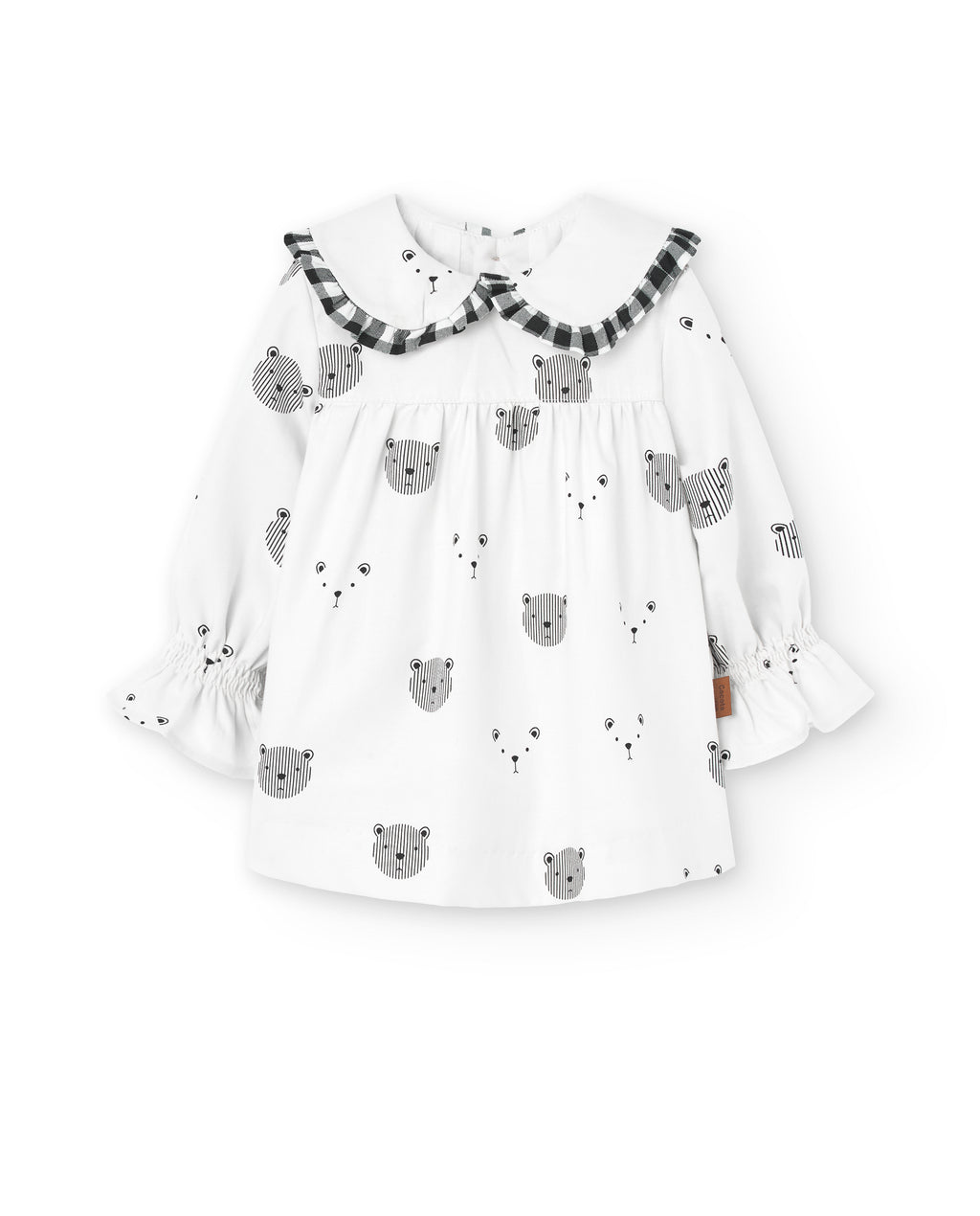 Vestido de bebé blanco osito Cocote & Charanga