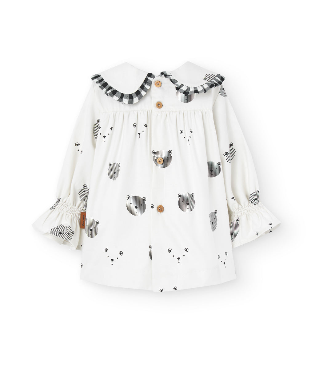 Vestido de bebé blanco osito Cocote & Charanga