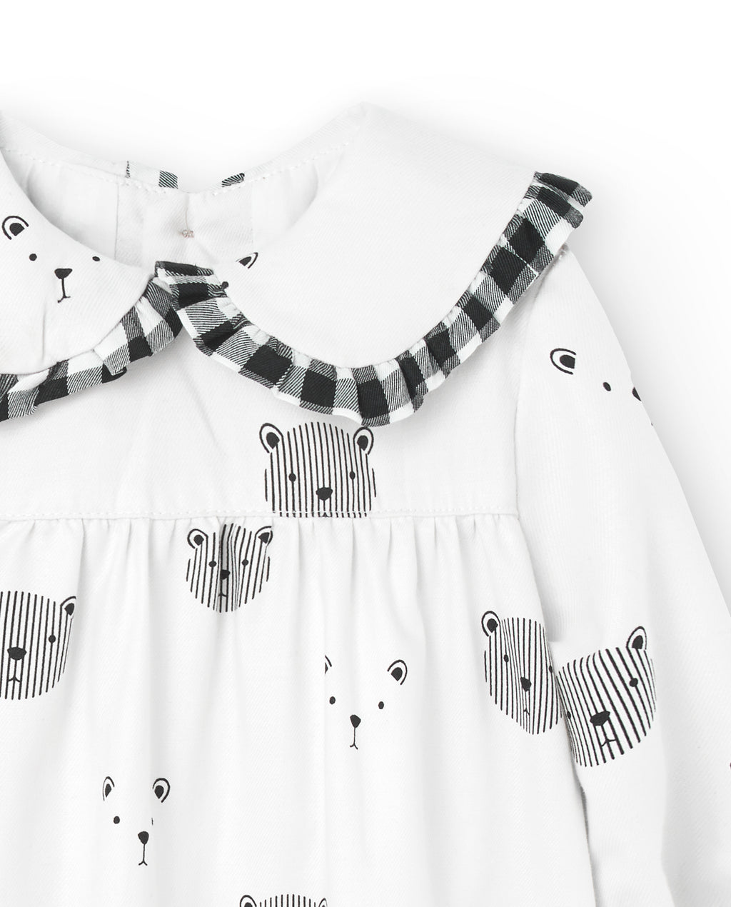 Vestido de bebé blanco osito Cocote & Charanga