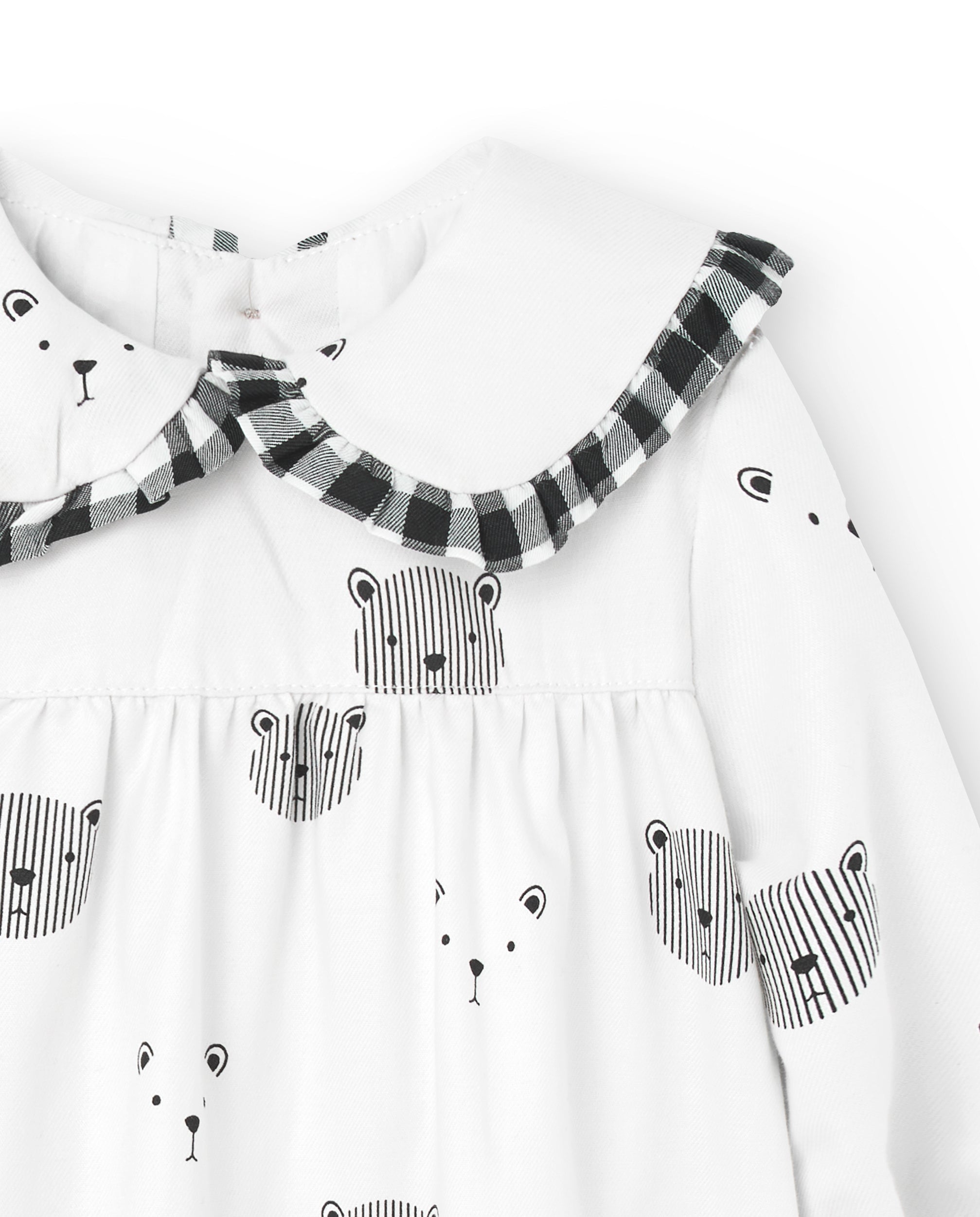 Vestido de bebé blanco osito Cocote & Charanga