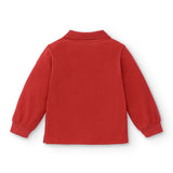 Polo manga larga de niño rojo básico botones