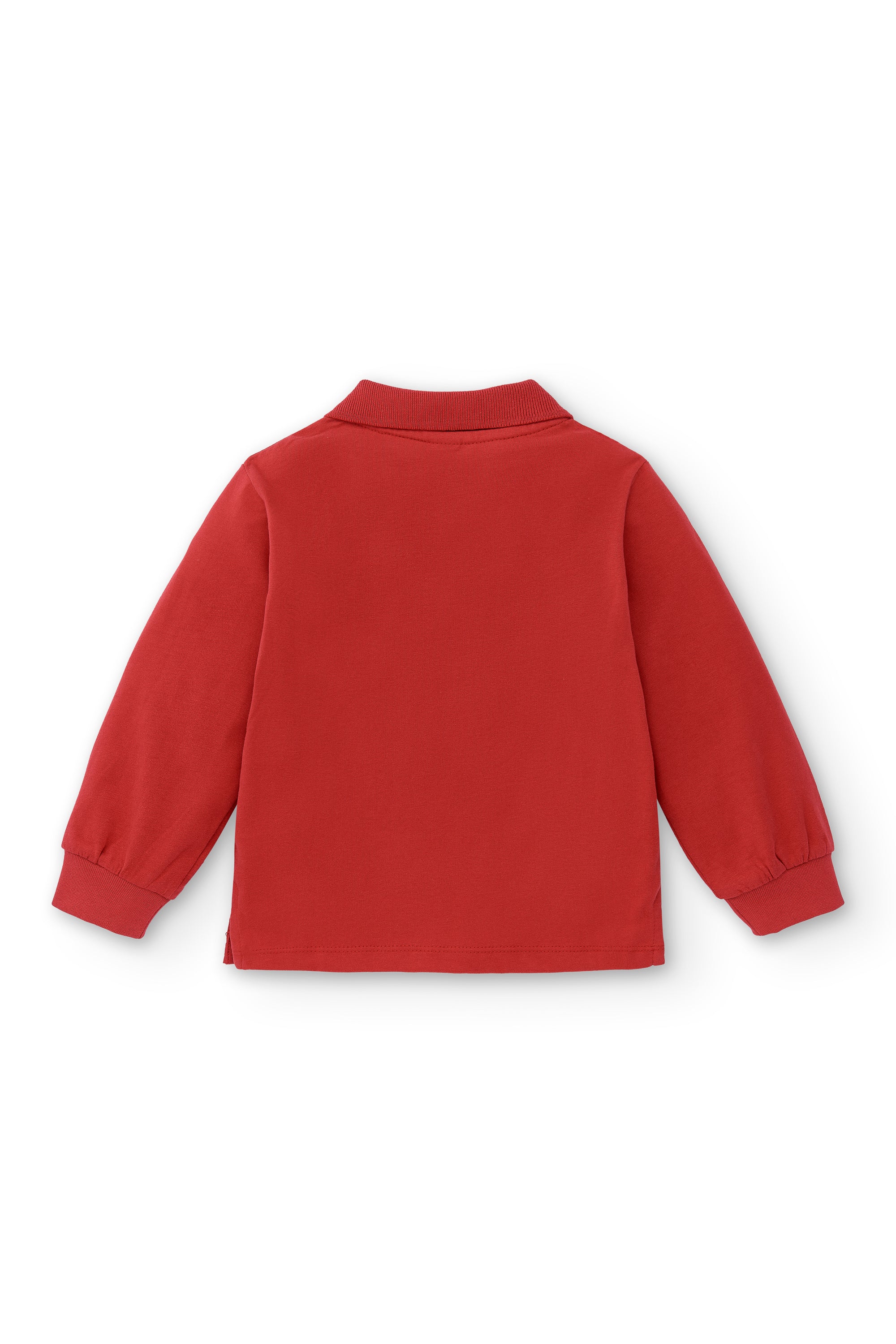 Polo manga larga de niño rojo básico botones